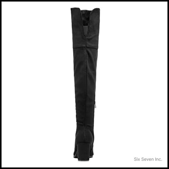 Thigh High Block Heel Over The Knee Boots Chic Elegant Y2K Style - Picture 6 of 8